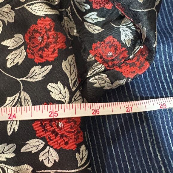 Hi-Tie Men’s XXXL Button-Front Shirt Black Red Rose Floral Whimsigoth - Picture 4 of 6